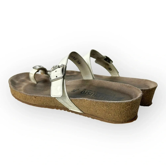 Mephisto Ilaria Slide Sandal  in White Patent Leather - Picture 2 of 9